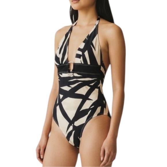 Magicsuit Other - MAGICSUIT Halter Tummy Control Swimsuit - Black and Cream Zebra Print Size 10